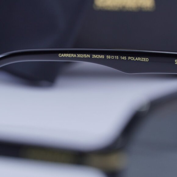 Carrera 302/S/N 02M2 M9 Aviator Sunglasses - Black/Grey Polarized - Picture 7 of 10